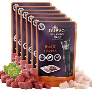 nuevo Капсула NUEVO CAT Възрастен Говеждо и Пиле 6 x 85 г