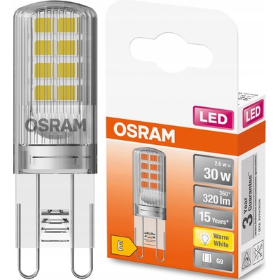 Osram LED žiarovka PIN30 2,6 W G9 2700 K teplá biela číra