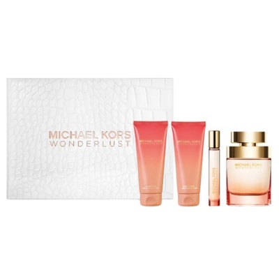Michael Kors Wonderlust Подаръчен комплект за жени Размер EDP 100 ml + EDP 10 ml + 100 ml лосион за тяло + 100 ml душ гел