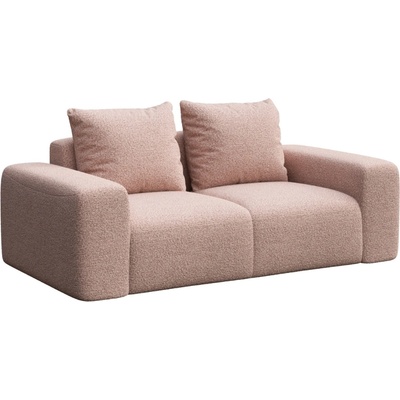 Rodier Růžová bouclé dvoumístná pohovka Monce 212 cm