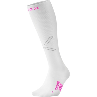 STOX Energy Socks Дамски чорапи за колоездене STOX Energy Socks Women's Cycling Socks - White / Pink Fluo - размер 40-42 (EU) (207-2114-0113)