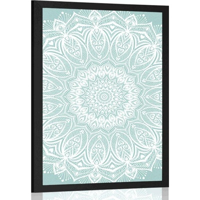 Plakát detail Mandala harmonie na modrém pozadí - 40x60 no frame