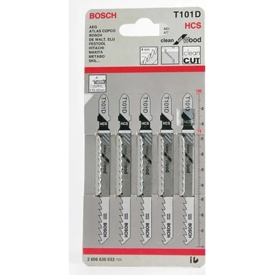 Нож за зеге Bosch с T-захват за дърво комплект 74/100 мм, 6.35-5 TPI, 5 бр. , праволинейно, T 101 D- 2 608 630 032