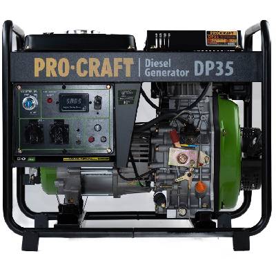 Dieselová elektráreň Procraft DP35 | DP35 (Súčasťou balenia je elektrická zástrčka, kľúč na sviečku. Elektronický štart Napätie (V) 220-240/12V Počet fáz: jednofázová Trvalý výkon generátora (kW) 3 Ma