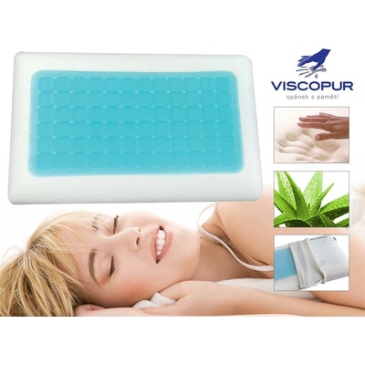Viscopur Anatomický vankúš Cool gel s gélovou vrstvou Aloe neprofilovaný 40x60