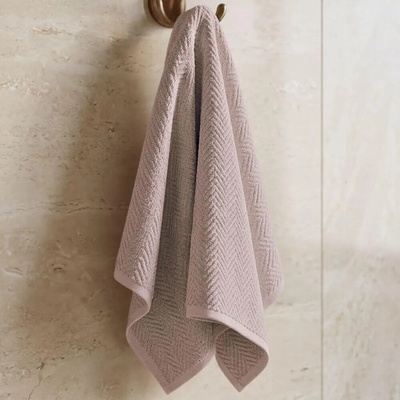 Knitva ručník rybí kost 50 x 100 cm starorůžový