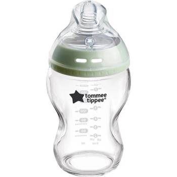 Tommee Tippee Стъклено шише за хранене Tommee Tippee Natural Start САМОСТЕРИЛИЗИРАЩО, 250мл, 0м+ (Natural Start)