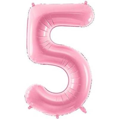 vybavsenaparty Fóliová číslice baby pink '5' 86 cm