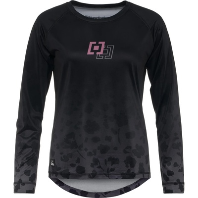 Дамска фланелка с дълъг ръкав за колоездене Horsefeathers Women's Deco L/S Bike Jersey Cycling jersey - Black / Cheetah - размер XS (156-2801-0111)