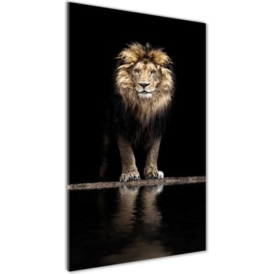Vertikálny foto obraz sklo tvrdené Portrét leva 50x100 cm
