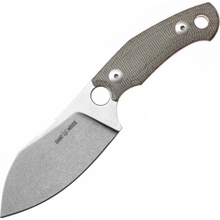 Giant Mouse GMF1-XL Green Canvas Micarta / N690 Stonewwashed Blade / Burgundy Leather Sheath