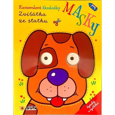 Karnevalové škrabošky masky zvířátka ze statku