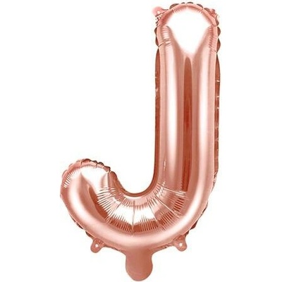 PartyDeco Fóliový balón písmeno J ružové zlato 35 cm
