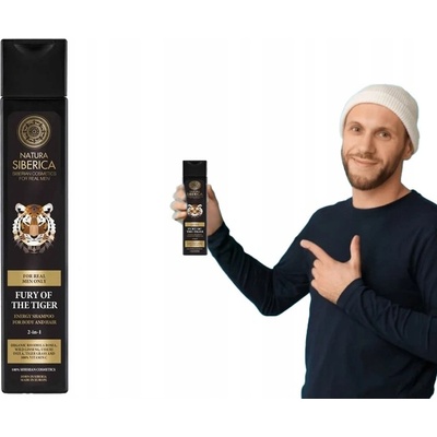 Natura Siberica Men energizujúci šampón na vlasy a telo Fury of the Tiger 250 ml