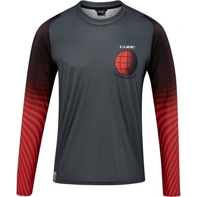 Cube VERTEX ROUND NECK L/S grey red