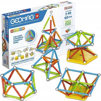 Image 1 of Geomag Магнитен конструктор, Geomag, Supercolor, 60 части