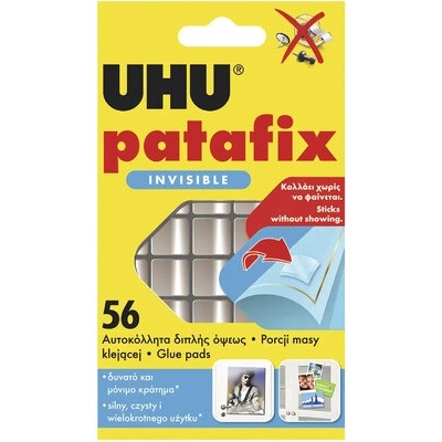 Uhu Patafix Lepiace štvorčeky obojstranné 56 ks priehľadné
