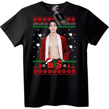NOONEBRAND Тениска BTS Джин Коледна - 4XL, Black