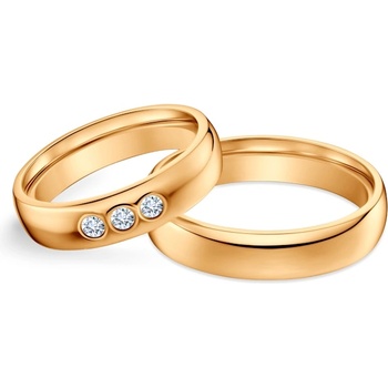 SAVICKI Сватбени халки: жълто злато, полукръгли, 5 мм