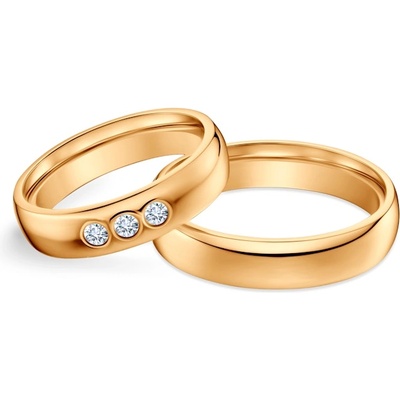 SAVICKI Сватбени халки: жълто злато, полукръгли, 5 мм