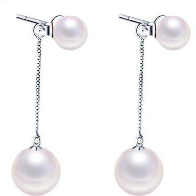 Silenti Jewelry Сребърни обеци "Класа" - Перла - 4.5см