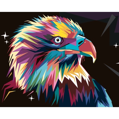ZUTY Maľovanie podľa čísel FAREBNÝ OROL Rámovanie vypnuté plátno na rám Rozmer 80 x 100 cm