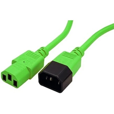 Roline Kabel síťový prodlužovací IEC320 C14 - IEC320 C13, 0,8m, zelený - 19.08.1528