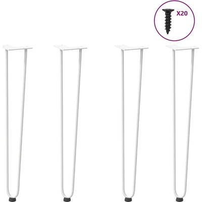 Omaxi 955907 Vlásenkové nohy pro konzolové stolky 4 ks bílé 72 cm masivní ocel