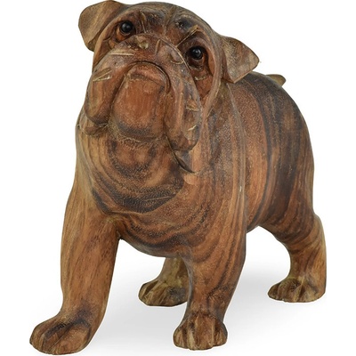 Dřevěná soška Bulldog 18 cm - varianta B