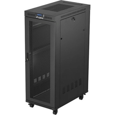 Комуникационен шкаф Lanberg FF01-6032-23BL, 19", 32U, 167.6 x 100 x 60 cm, товароносимост до 1200кг, черен (FF01-6032-23BL)