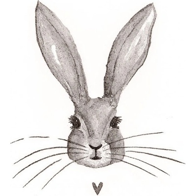 Clayre & Eef Bílé papírové ubrousky s králíčkem Love Rabbit 33x33cm 20ks