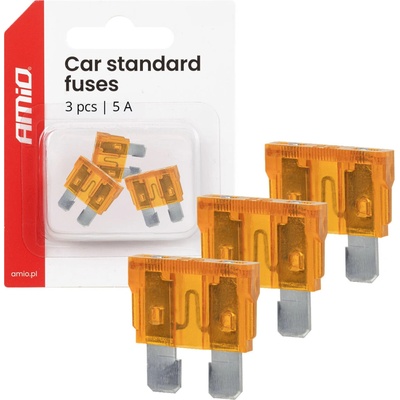Autopoistky STANDARD púzdro 3 ks 5A AMIO-05103