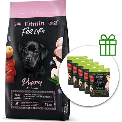 Fitmin FOR LIFE Puppy 12 kg + 5x Fitmin For Life Rings БЕЗПЛАТНО