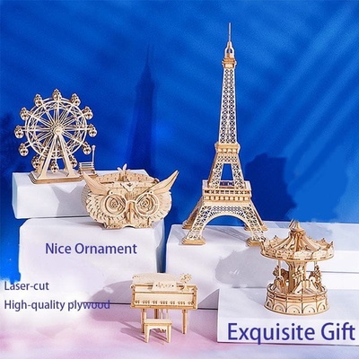 Robotime 3D drevené puzzle Eiffelova věž 121 ks