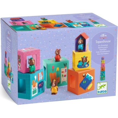 DJECO Skládací kostky s medvědí rodinkou TopaniHouse