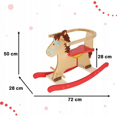 IKO Drevený hojdací koník s operadlom