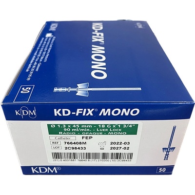 KDM Intravenózna kanyla s krídelkami bez portu zelená G 18, 1,3 x 45 mm 50 ks v balení