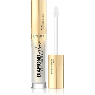 Eveline Cosmetics Diamond Glow блясък за устни с блестящи частици с хиалуронова киселина цвят 07 Golden Dust 4.5ml