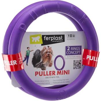 Ferplast Puller Mini - Забавна интерактивна кучешка играчка за хвърляне и дъвчене - два броя ринга, Ø 18 x 4, 7 см