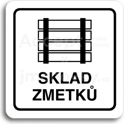 ACCEPT Piktogram sklad zmetků - bílá tabulka - černý tisk