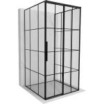Mexen Rox-3S душ кабина 3-странична плъзгаща, дясна 120 х 120 см, черна мрежа, черна - 8C2-120-120-70-77-3S-P (8C2-120-120-70-77-3S-P)