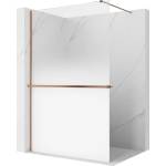 Mexen Kioto+ душ стена с рафт Walk-in 90 x 200 см, омбре бяла 8 мм, матирана мед (800-090-121-65-86)
