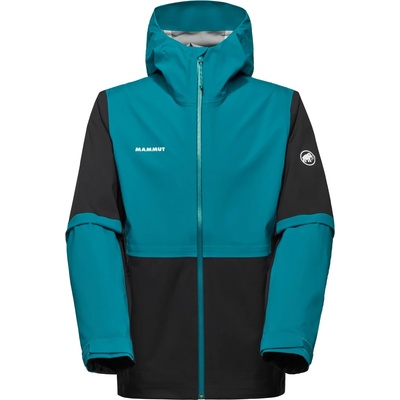 Mammut Мъжко водоустойчиво яке Mammut Linard Guide Hardshell Hooded Jacket Waterproof jacket - Black / Deep Teal - размер XL (002-3178-0514)