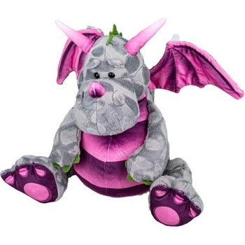 Mikro Плюшен дракон 23см сив седнал