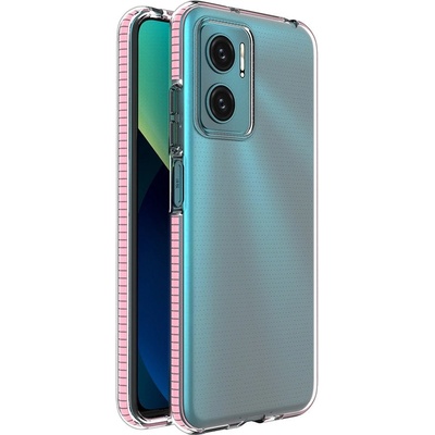 HQWear Силиконов кейс Spring Case за Xiaomi Redmi Note 11E /Redmi 10 5G / Redmi 10 Prime+ 5G / Poco M4 5G, със светлорозова рамка (9145576265239)