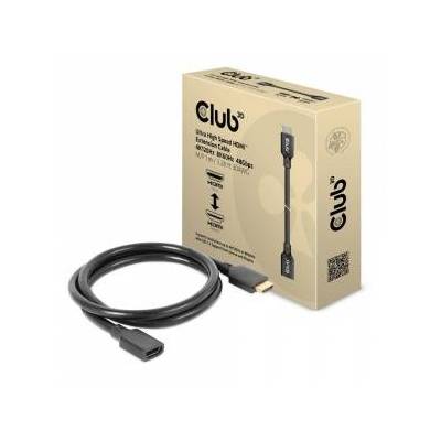 Кабел, Club 3D, Ultra High Speed HDMI 4K120Hz 8K60Hz 48Gbps St. /B. 1m 30AWG - 1m - HDMI тип A (стандартен) - HDMI тип A (стандартен) - Audio Return Channel (ARC) - черен