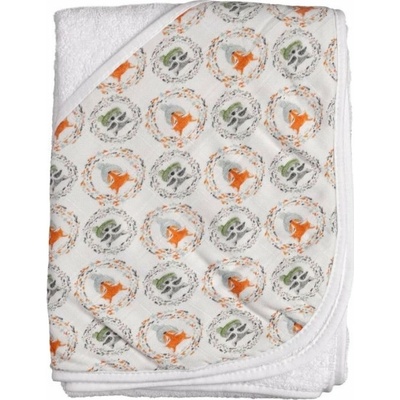 Kikko BMB Bambusová froté osuška s kapucí 90x90 cm Fox&Raccoon