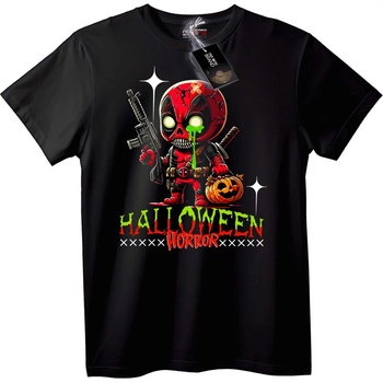 NOONEBRAND Тениска Хелоуин Ужасен Deadpool - M, Black