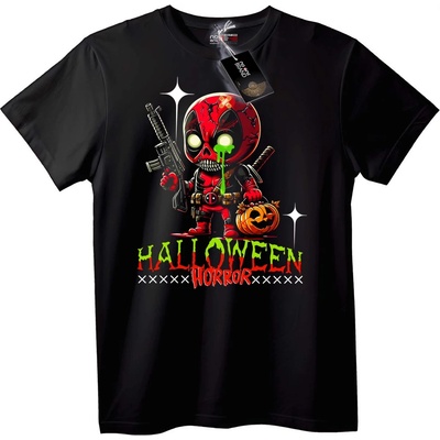 NOONEBRAND Тениска Хелоуин Ужасен Deadpool - M, Black