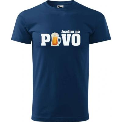 Dobrý Triko pánské tričko Jezdím na pivo Půlnoční modrá